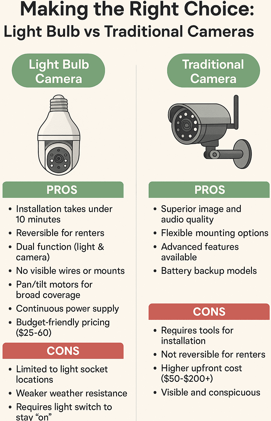 Light Bulb vs Traditional Cameras