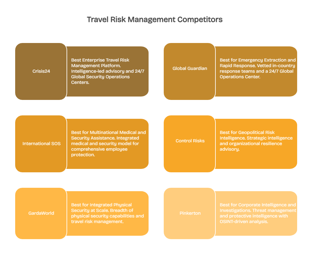Top Solace Global Competitors for Enterprise Travel Risk Management - visual selection